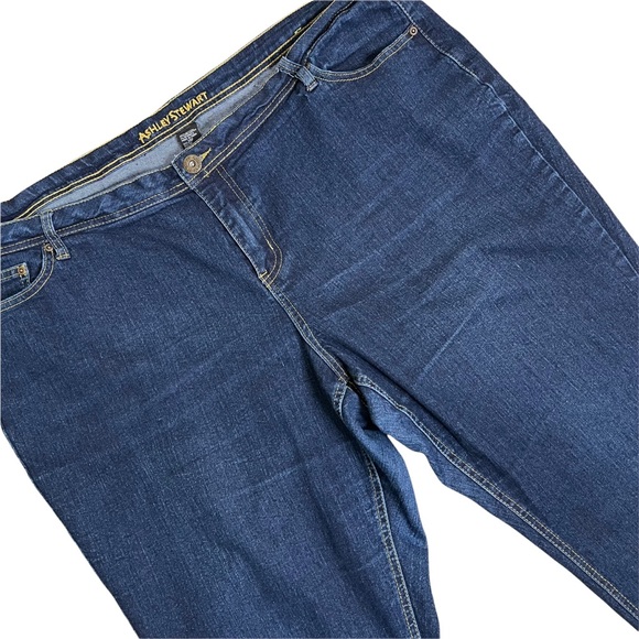 Ashley Stewart Bootcut Blue Jeans Sz 24 Petite Stretch - Picture 10 of 11